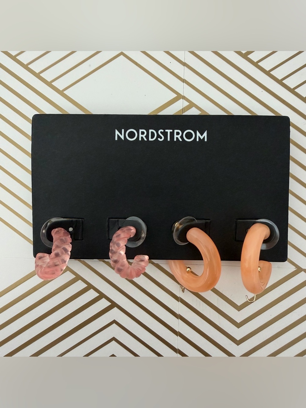Nordstrom Peach and Blush Hoop Earring Set